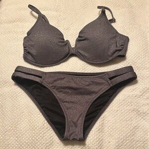 Shade & Shore Shimmering Gray Bikini